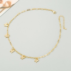 personality butterfly accessories necklace female copper gold-plated inlaid zircon temperament clavicle chain