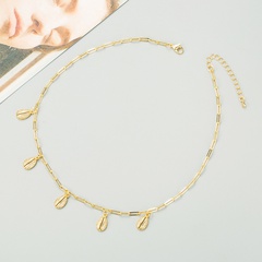 Collar de concha de circonita chapado en oro chapado en cobre de moda simple collar creativo de personalidad cadena de clavícula