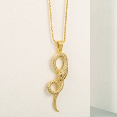 personality copper inlaid zircon serpentine pendant necklace wholesale