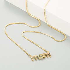 Mother's Day Series Jewelry Fashion MOM Letter Diamond Pendant Necklace
