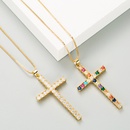 collier pendentif croix temprament simple personnalit collier de couple zircon couleur incrust cratifpicture9