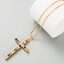 collier pendentif croix temprament simple personnalit collier de couple zircon couleur incrust cratifpicture11