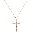 collier pendentif croix temprament simple personnalit collier de couple zircon couleur incrust cratifpicture13