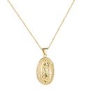 Retro Jungfrau Maria Portrt Anhnger Halskette Kupfer eingelegte Spitzhacke Stein vergoldete Schlsselbeinkettepicture12