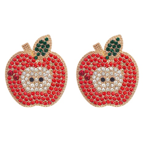 new fruit apple earrings diamonds personality's discount tags