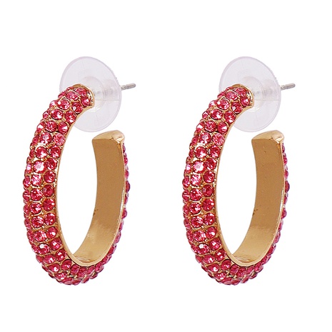 C-shaped Stud Earrings Full of Diamond Fashion Earrings Zircon Stud Earrings's discount tags
