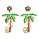 European forest coconut tree creative plant earrings alloy diamond shiny accessories earringspicture13