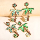 European forest coconut tree creative plant earrings alloy diamond shiny accessories earringspicture14