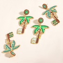 European forest coconut tree creative plant earrings alloy diamond shiny accessories earringspicture15