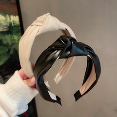 2021 Herbst und Winter neue Kopfbedeckungen Leder geknotetes Stirnband breitkrempiges Stirnband