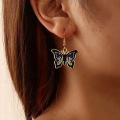 nouvelles boucles d'oreilles créoles d'oreille papillon de mode simple coréenne bijoux d'oreille goutte à goutte en alliage rétro femme