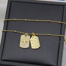 new zircon tag combination necklace copper diamond pendant sweater chainpicture12