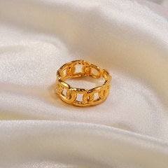 Europäische und amerikanische INS Männer und Frauen Finger ring Titan Stahl Galvani sieren 18k Gold Edelstahl Twist Kette offenen Ring Schmuck