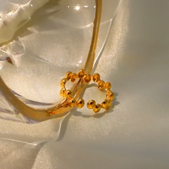 nouveau placage d'acier au titane en acier inoxydable 18 carats petit anneau ouvert de bonnet en or