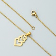 Fashion titanium steel geometric heartshaped flower pendant necklace earrings setpicture15