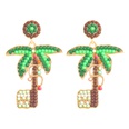 European forest coconut tree creative plant earrings alloy diamond shiny accessories earringspicture19