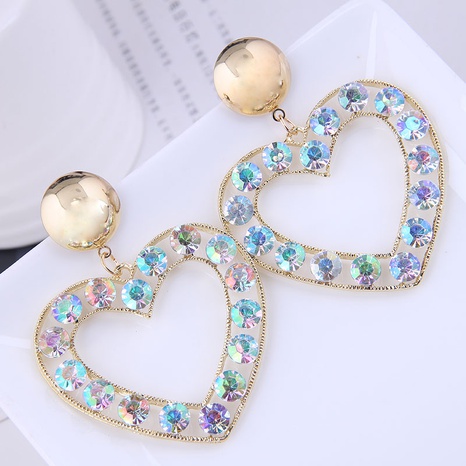 fashion diamond peach heart temperament exaggerated earrings's discount tags