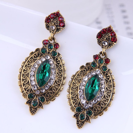 fashion flashing diamond retro branches leaves temperament earrings's discount tags