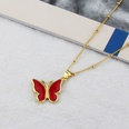 European and American Ins CrossBorder New Arrival Butterfly Necklace Womens Foreign Trade in Stock Simple Colorful Oil Necklace Copper Pendant Ornamentpicture17