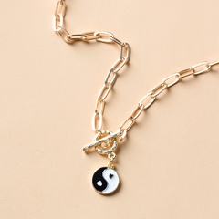 yin and yang pendant thick chain necklace