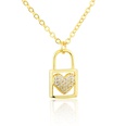 new inlaid zirconium heartshaped lock necklace heart lock pendantpicture15