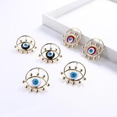 European and American Personalized Exaggerated Devil's Eye Oil Dripping round Eyes Eardrop Earring Fashionmonger Simple Alloy Cross-Border Ear Studs