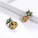 Europe and America Cross Border Supply Creative Alloy Diamond Studded Hollow Pineapple Shape Earrings Super Flash Earrings Female Factory Wholesalepicture15