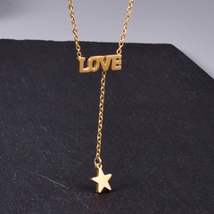 Korean letter necklace simple heart tassel star clavicle chain Valentine's Day jewelry