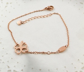new small flower shape fashion titanium steel rose gold anklet jewelry wholesale