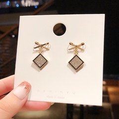 925 Silver Needle Korean Style Fashion Bowknot Stud Earrings All-Match Simple Trendy Love Pendant Ear Rings Factory Direct Sales