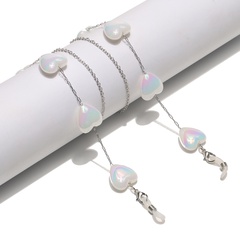 color heart pearl stainless steel mask chain glasses rope not easy to fade hanging chain glasses chain