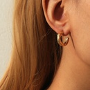 18KGP real gold Cshaped copper earringspicture7