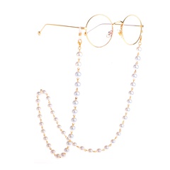 Cadena de gafas de cadena de suéter de moda de perlas de 10 mm cadena de gafas de cuentas de clip de perlas de dos usos