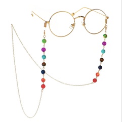 Pierre naturelle colorée perle pendentif bouddha perles énergie sept chakras 8mm lunettes chaîne Anti-perte corde
