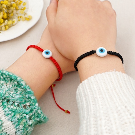 ethnic geometric woven hand rope monochrome glass eye beads beaded bracelet's discount tags