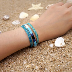 New Design Glass Rice Bead Bracelet Jewelry Simple Blue Small Bracelet