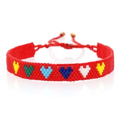 new Miyuki simple female bracelet antique rice bead woven red rainbow heart stacking bracelet