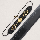 RetroPunkStil Miyuki handgewebtes schwarzes wildes Stapeln breites Armbandpicture12