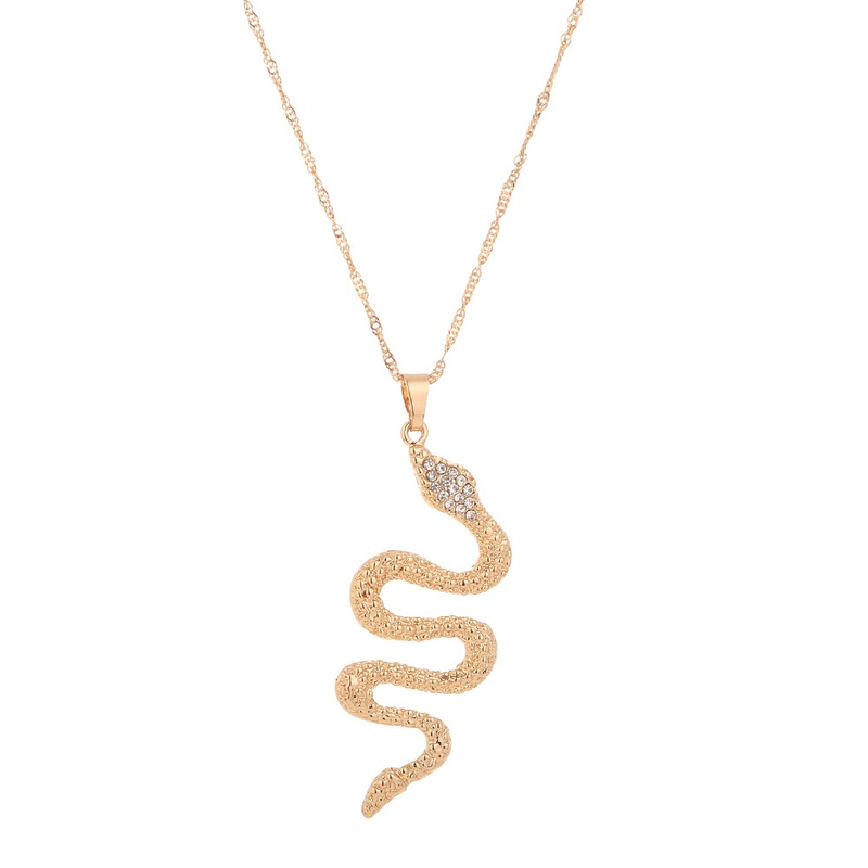 fashion diamondstudded exaggerated snakeshaped pendant necklace fashion clavicle chain wholesale