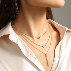 Mode mehrschichtige Halsketten kreatives Herz fünfzackiger Sternanhänger mehrschichtige Halskette