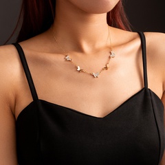 simple retro diamond butterfly necklace creative exquisite ladies clavicle chain wholesale