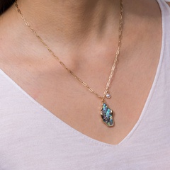 nouveaux accessoires de perles de plage d'été collier de coquille d'ormeau irrégulier de mode en gros