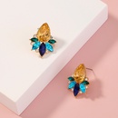European and American foreign trade fashion diamondstudded water drop leaves multicolor geometric earringspicture9