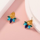 European and American foreign trade fashion diamondstudded water drop leaves multicolor geometric earringspicture10