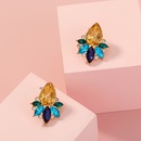 European and American foreign trade fashion diamondstudded water drop leaves multicolor geometric earringspicture11
