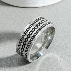 Fashion Titanium Steel Geometric Pattern Men's Ring