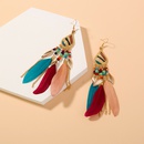 European and American retro palace ethnic bohemian earrings simple feather long tassel earringspicture11