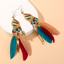 European and American retro palace ethnic bohemian earrings simple feather long tassel earringspicture12