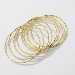 Simple 8-piece set of metal geometric circle bracelet wholesale