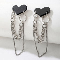 hip hop love tassel metal chain earrings European and American simple and fashionable high-end earrings